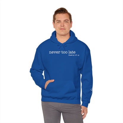 Men's Never Too Late Hooded Sweatshirt