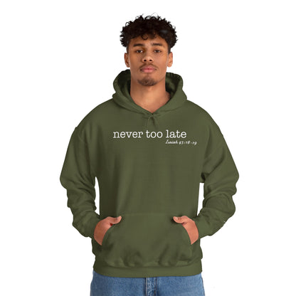 Men's Never Too Late Hooded Sweatshirt