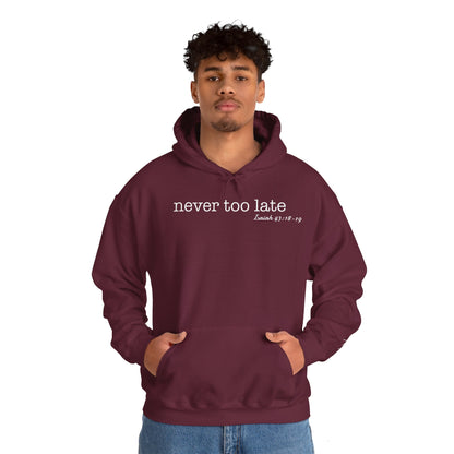 Men's Never Too Late Hooded Sweatshirt