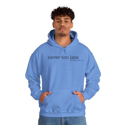 Men's Never Too Late Hooded Sweatshirt