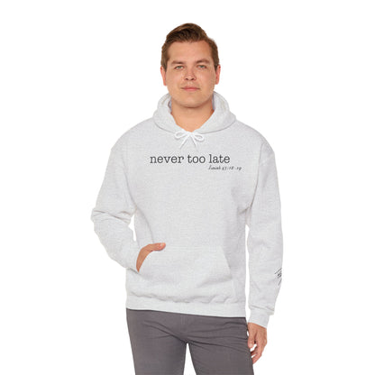 Men's Never Too Late Hooded Sweatshirt