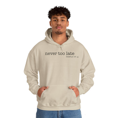 Men's Never Too Late Hooded Sweatshirt