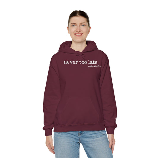 Women's Never Too Late Hooded Sweatshirt